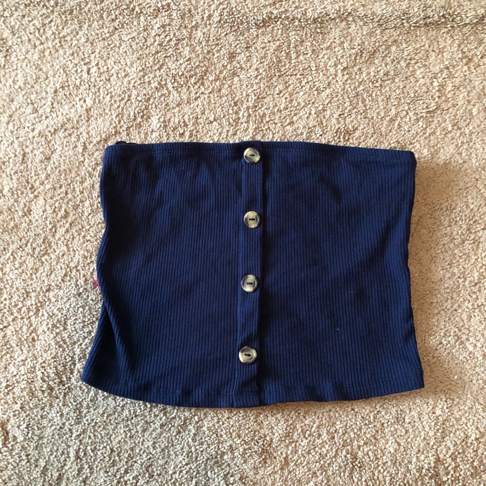 ✨flash sale✨ cute navy tube top with tortoise